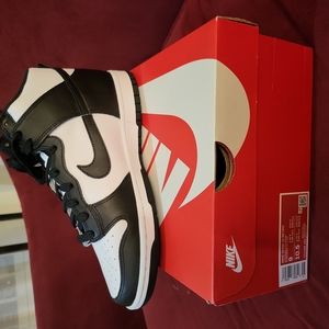 Black and white Nike Dunk High Retro